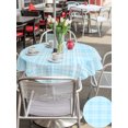 thumbnail image 6 of Outdoor Tablecloth with Umbrella Hole Zipper Buffalo Plaid Round Tablecloth 54" Waterproof Outside Table Cloth Sky Blue Cyan Farmhouse Gingham Striped Patio Table Cover Tablecloths for Picnic Party, 6 of 8