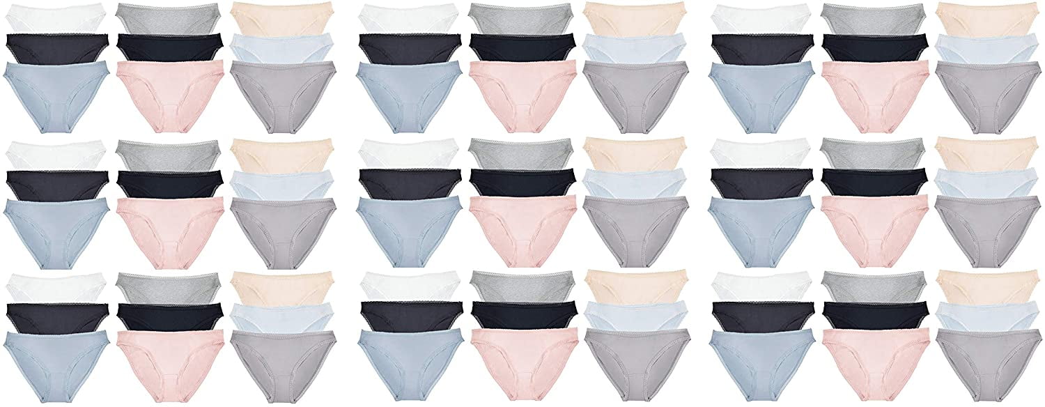 81 Pack of Womens Cotton Panties Briefs in Bulk Wholesale, 95 Cotton