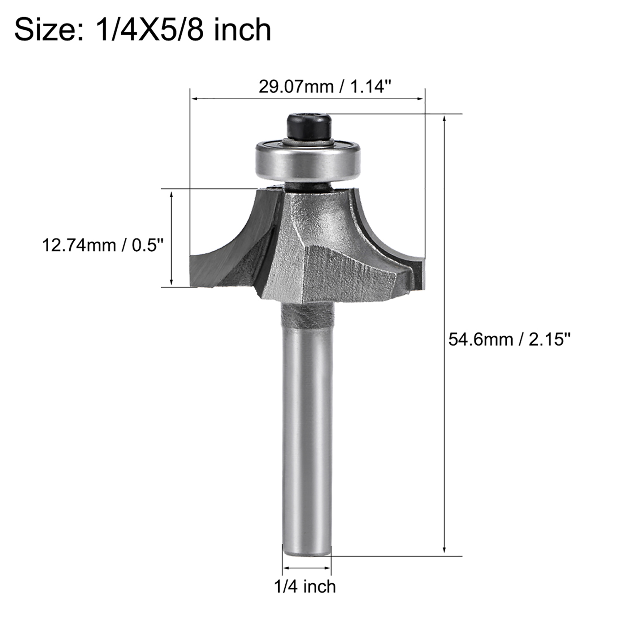 Router Bit 1 4 Shank 5 8 Dia Round Corner Tungsten For Milling Cutter Walmart Com