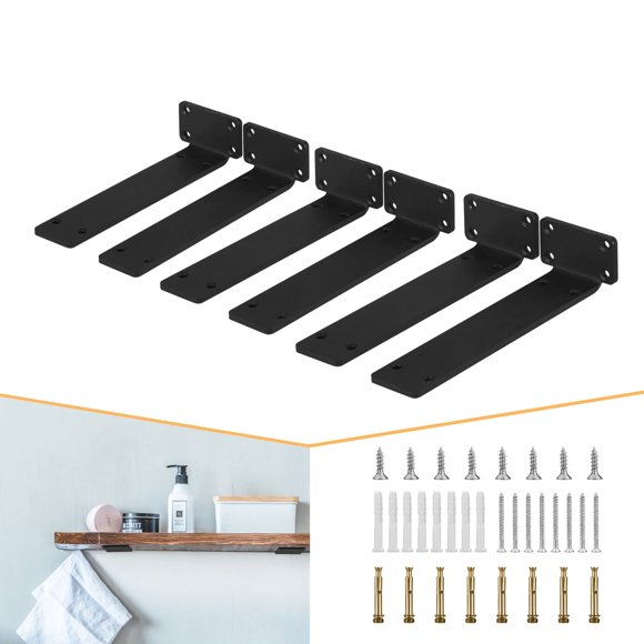 Soporte de estantería CLT CLETING negro de 20 cm, 6 mm de grosor, 100 kg de carga