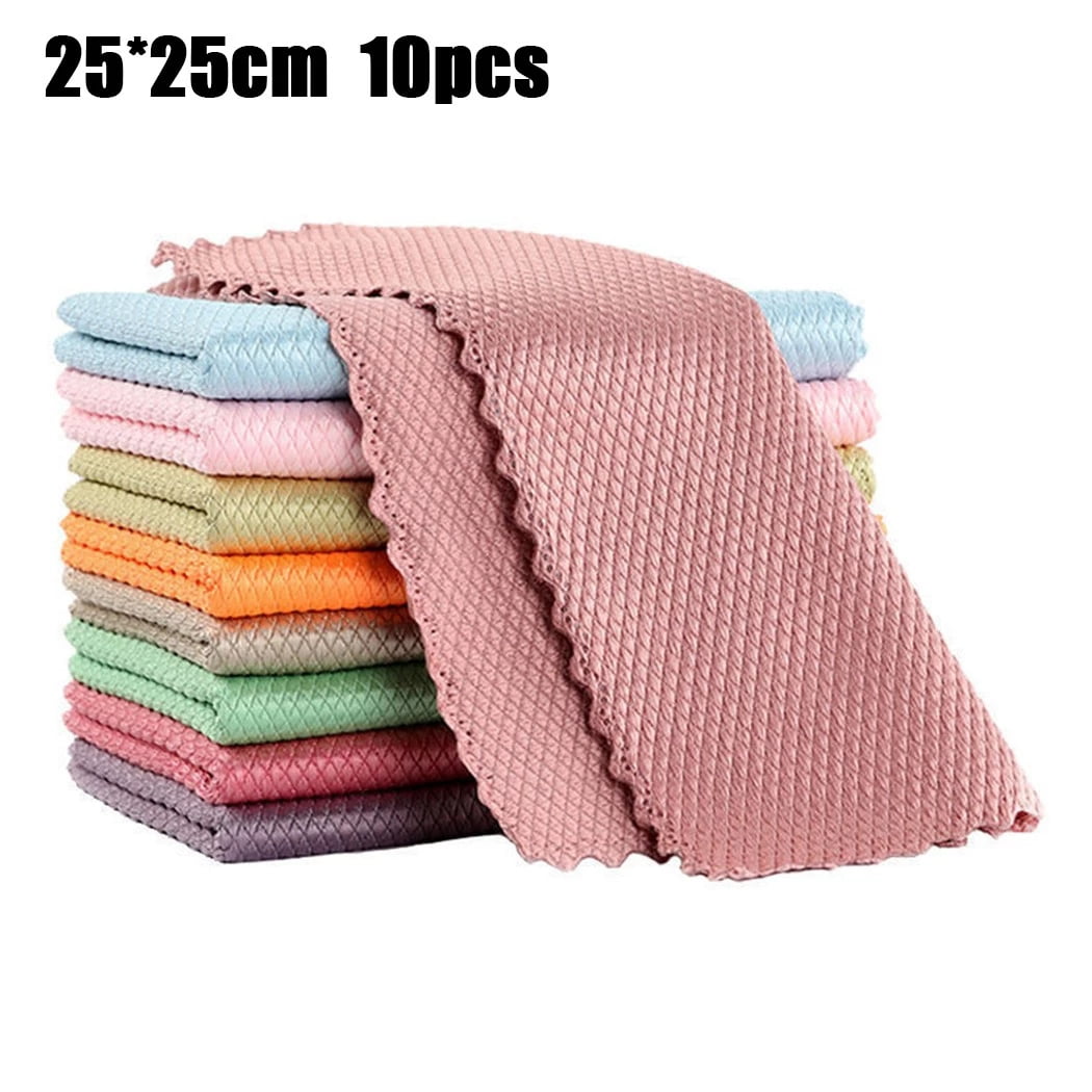 Sliverdew Absorbent Microfiber Cleaning Cloth Lint Free Thick Microfiber  Towels Dish Rags Colored Stripes Reusable Microfiber Cleaning Rags for  Kitchen, Bathroom, Car - Yahoo Shopping