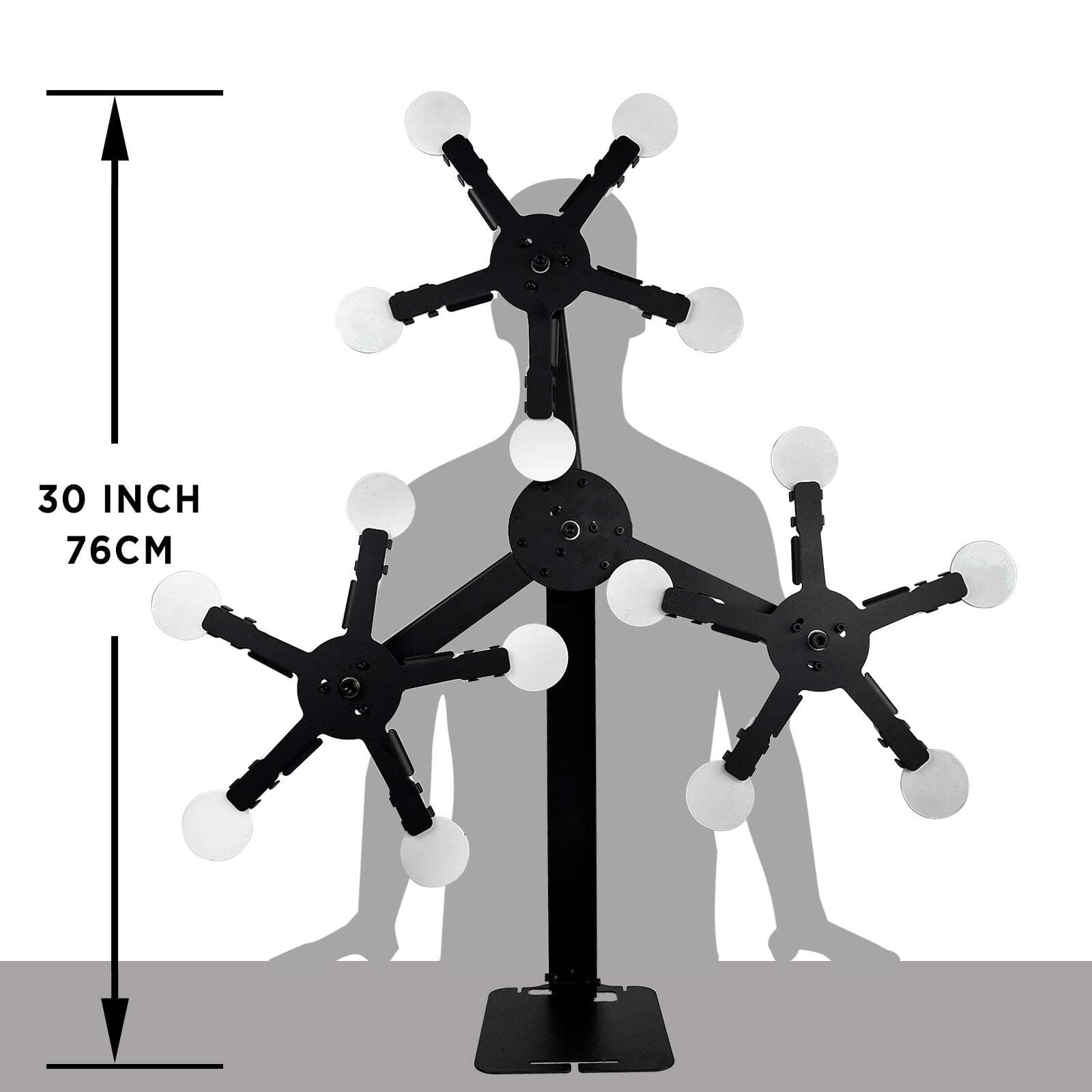 Atflbox Three Star Rotate The Metal Shooting Target Stand With 15 Steel Plates for Pistol Airsoft BB Guns