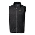 thumbnail image 2 of Men's Cutter & Buck Heather Charcoal Green Bay Packers Big & Tall Mainsail Sweater-Knit Full-Zip Vest, 2 of 3