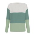 thumbnail image 6 of Turilly Women's New Knitted Sweater with Contrasting Color Splicing Round Neck Long Sleeved Pullover Top, 6 of 6