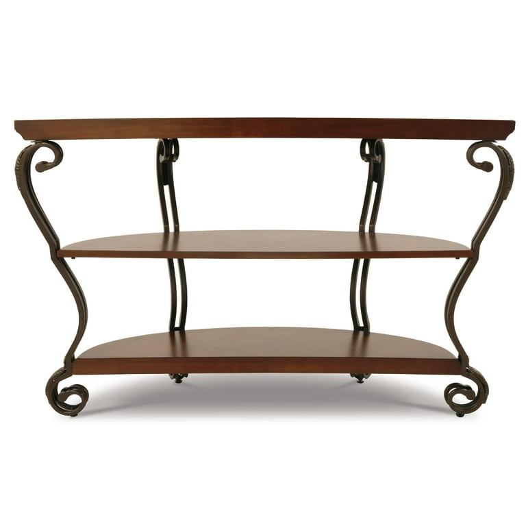 Signature Design by Ashley Traditional Nestor Sofa Console Table Medium Brown