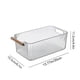 thumbnail image 3 of Caja de Almacenamiento de Plástico Transparente con Asa de Madera - 28,5 × 15,5 × 11,2 Cm. Organizador Apto para Alimentos, Ideal para La Cocina, El Baño o para Guardar Snacks En El Escritorio., 3 of 6