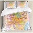 thumbnail image 3 of Sacred Geometrty Decor Twin Size Duvet Cover Set, Psychedelic Flower of Life with Modern Hallucinatory Hexagon Artwork, Decorative 2 Piece Bedding Set with 1 Pillow Sham, Multi, by Ambesonne, 3 of 3