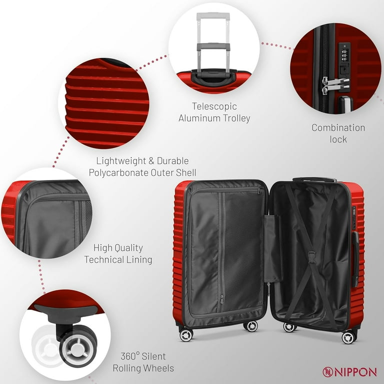 Nippon Luggage Nomad Rolling Hardside Spinner Suitcase with Wheels