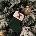thumbnail image 1 of Mashaouyo Home Decor Christmas Stockings With Initials Large Embroidered Letter Knit Red White Christmas Stocking For Family Holiday Decorations And Xmas Tree Fireplace, 1 of 4