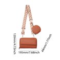 thumbnail image 4 of Bolso Hombro Retro para Mujer Con Correa Ancha Cuero PU Juego Monedero (marrón), 4 of 9