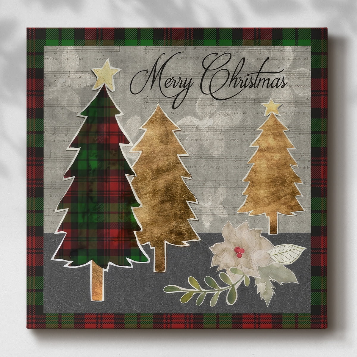 Collaged Christmas Collection D- Gallery Wrapped Canvas