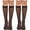 Striped, variant on 5 Pairs Women's Fishnet Mesh Knee High Stockings Lace Hollow out Sheer Calf Socks for Women