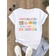 thumbnail image 1 of [Cotton Graphic Tee] Comfy Cotton Graphic Tee - Women's Casual Crew Neck Short Sleeve - Machine Washable, unique Communication Design Print, Different Methods, 1 of 6