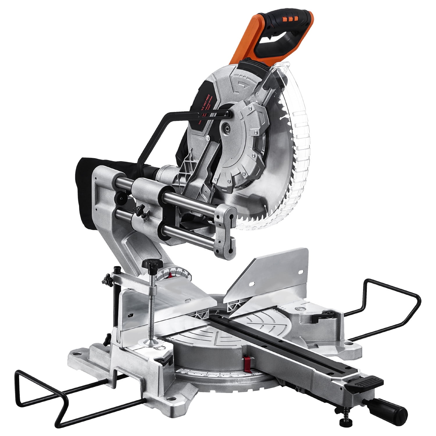 KFFKFF Compound Miter Cutter, Blade of 12 Inches, Motor of 15 Amp, 60-Tooth, Corded Dual Bevel Sliding Miter Cutter, LED for Accurate Alignment, Adjustable Angle, Suitable for Wood