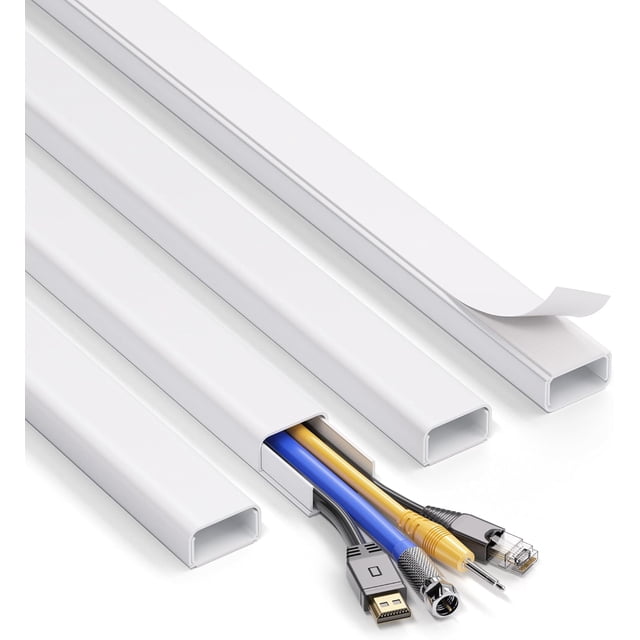 Cord Hider Wall for One Cord in Cord Covers for Wires on Wall Easy Install Cable Cover Wall Cable Raceway Hide Cords Cable Hider Cord Management Wall x Lin W.in H.in