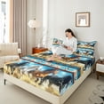 thumbnail image 4 of Castle Fairy Teens Boys Girls Galloping Horse Bed Sheets,Tribal Aztec King Sheets, 4 of 7