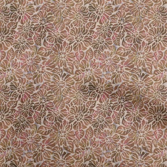 oneOone Cotton Poplin Twill Light Brown Fabric Aian Batik Sewing Craft Projects Fabric Prints By Yard 56 Inch Wide