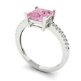 thumbnail image 2 of Clara Pucci 14K White Gold 1.62ct Pink Solitaire with Accents Ring, 2 of 8