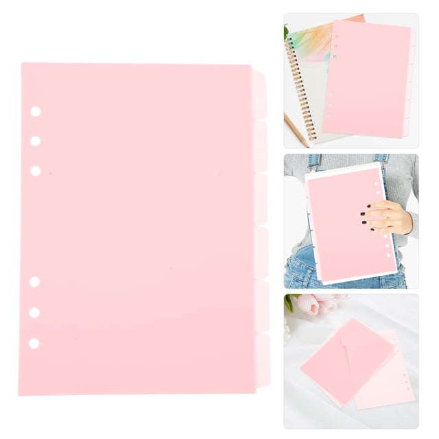 Phenofice 6Ud Separadores De Páginas A5 Rosa Para Archivador Con Índices Insertables Para Notas