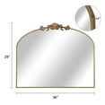 thumbnail image 7 of Gold Arched Mirror, 36"x29" Antique Bathroom Mirror with Wooden Frame, Vintage Ornate Baroque Decorative Mirror for Entryway, Fireplace, Living Room, 7 of 7