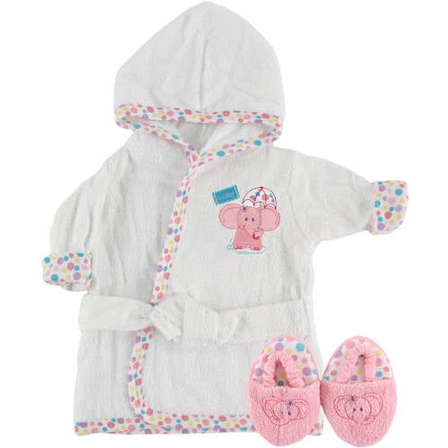 baby bathrobe and slippers