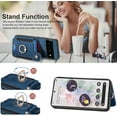 thumbnail image 4 of for Pixel 6 Pro Case,Card Holder Wallet for Google Pixel 6 Pro Case,Ring Stand,RFID-Blocking,Wrist Strap,Camera Protector,Leather Protective  Flip Cover for Pixel 6 Pro (Blue), 4 of 14