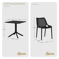 thumbnail image 3 of WestinTrends Playa 5-Piece Resin Square Patio Dining Table Set with Stackable Patio Dining Chairs, White, 3 of 15