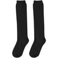 thumbnail image 2 of Cara Lady 4 Pairs Women's Cotton Knee High Socks, Casual Solid Knit Knee Socks (black) Black, 2 of 7