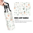 thumbnail image 4 of Yayeee 20oz Insulated Water Bottle Double Wall Stainless Steel with Flip Straw Lid, Green Garden Pattern, 4 of 7