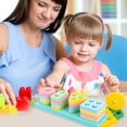 thumbnail image 4 of Figuras geométricas de madera para bebés juego de clasificación de matemáticas Ehuebsd Montessori rompecabezas apilado educativo para niños pequeños juego de aprendizaje preescolar, 4 of 7