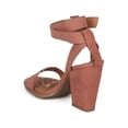 thumbnail image 3 of New Women Qupid Lost-01 Faux Suede Open Toe Ankle Wrap Block Heel Sandal, 3 of 6