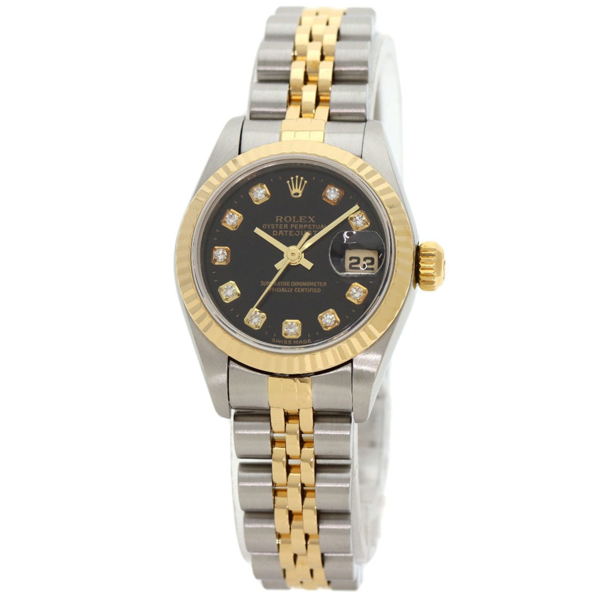 Pre-Owned Rolex 69173G Datejust 10P Diamond Watch Stainless Steel SSxK18YG Ladies... (Good)