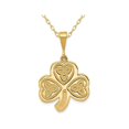 thumbnail image 1 of Clover Leaf Trinity Pendant Necklace in 14K Yellow Gold with Chain, 1 of 4