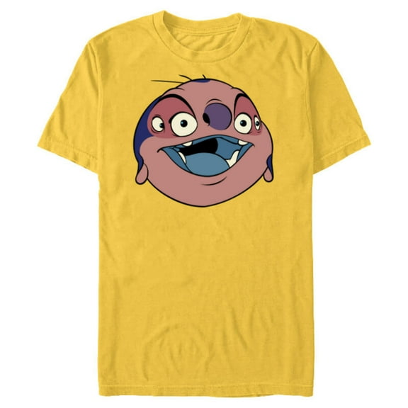 Disney Lilo & Stitch Jumba Jookiba Smiling Big Face Costume - Short Sleeve Blended T-Shirt for Adults - Customized-Yellow