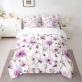 thumbnail image 2 of Homewish Purple Daisy Bedding Comforter Set 7 Pieces for Kids Children Teens,Spring Garden Full Bedding Set Lightweight,Chic Flowers Fitted Sheet Flat Sheet,Microfiber Bedroom Decor,Reversible, 2 of 8