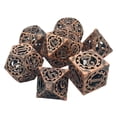 thumbnail image 4 of de dados Steampunk , 7 piezas poliédricas, dados  sólido , dados de RPG, paquete de 7 Cobre rojo CUTICAT dados huecos dados poliédricos, 4 of 8
