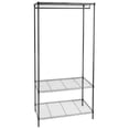 thumbnail image 3 of 3 Tier Heavy Duty Garment Rack, Clothing Storage Organizer, Metal Clothing Rack, Adjustable Clothing Rack with Hanging Rod, 35.43"x17.71"x70.86", Black, L6530, 3 of 10