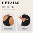 thumbnail image 5 of SWQZVT Rompers for Women Summer Clothes Sleeveless Jumpsuits with Pockets Crew Neck Tank Shorts Cotton Outfit Set Black L, 5 of 6