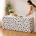 thumbnail image 5 of Black Dot Table Skirt, Gathered Ruffled Table Skirt with Scalloped Hem, Modern Classic Table Cover, for Party, Home and Vendor Booth Decor, 5 of 5