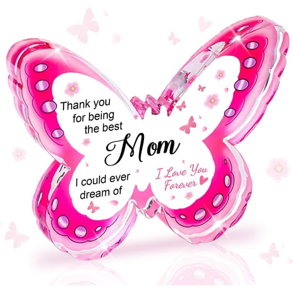 Gifts for Mom, Mom Birthday Gifts - Acrylic Butterfly Plaque 4.3×3.3 inch, Birthday Valentines Day Christmas Mother's Day Presents for Mom from Daughter, Son