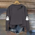 thumbnail image 6 of YOIAVAIOY Womens Halloween Sweatshirts Cute Ghost Heartbeat Print Fleece Crewneck Sweatshirt Spooky Season Holiday Shirt Fall Fashion Pullover Tops Dark Gray XL, 6 of 9