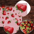 thumbnail image 4 of Linen Strawberry Table Runner Rustic Girl Birthday Party Baby Shower Home Dining Room Kitchen Table Decoration (13" x 108"), 4 of 5