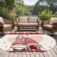 thumbnail image 5 of Valentines Day Large Area Rugs for Bedroom Living Room, Soft Non Slip Carpet Bedside Rug, Romantic Gnomes Love Heart Red Rose Round Floor Cover Kitchen Accent Rug 6' for Dining Room/Office, 5 of 9