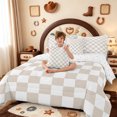thumbnail image 4 of meiyoeat Modern Geometric Plaid 7-Piece Twin Bedding,Abstract Piexal Pattern Bedding Comforter Set,Reversible, 4 of 7