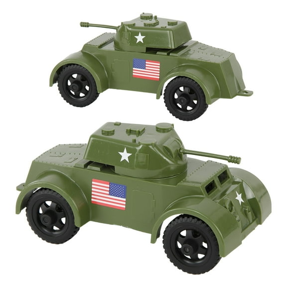 TimMee Staghound Armored Cars - OD Green Plastic Army Men Scout Vehicles