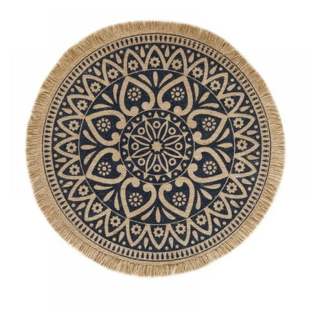 

Xmarks Round Placemats for Wedding Party Supply 15 Circle Burlap Placemats with Tassels Mandala Boho Round Place Mats
