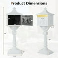thumbnail image 2 of Elleree Cast Aluminum Mailboxes for Homes with Post & Lockable Security Baffle Door,White Retro Mail Box Postal Box Outside, 2 of 11