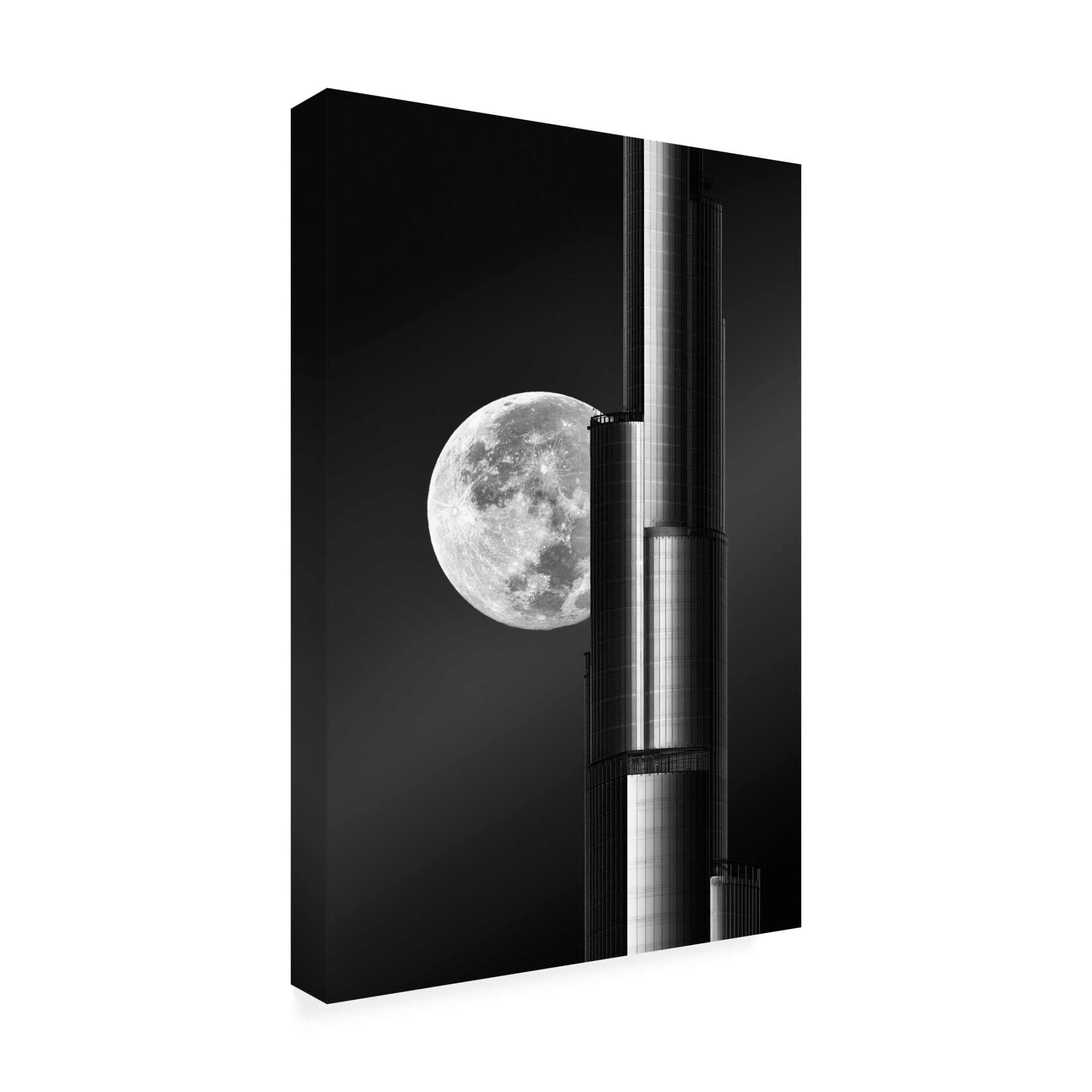 Canvas Wall Art - Zohaib Anjum 'Super Moon Burjkhalifa' Wall Art for Living Room, Bedroom, or Office Décor by Trademark Fine Art - 16 x 24 Inches