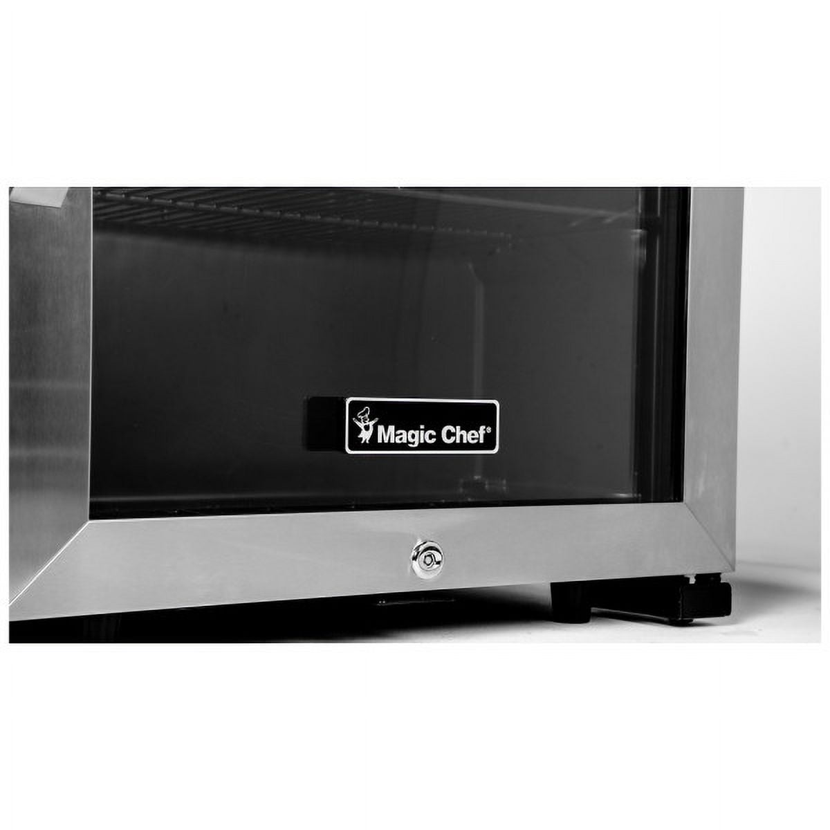 Magic Chef 3.1 Cu. Ft. Commercial Countertop Merchandiser Black and stainless steel 83 can Beverage Cooler 18.9 in