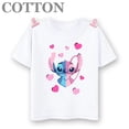 thumbnail image 2 of Camiseta de algodón de moda para niños y niñas con cuello redondo y manga corta de Disney Anime Stitch Angel, 2 of 4
